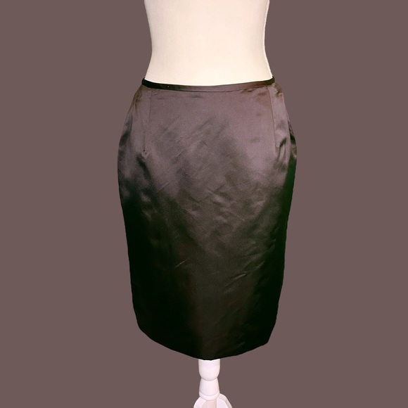 NWT Rafael Cennamo 100% Silk Black Pencil Skirt Size 8 - Picture 1 of 11